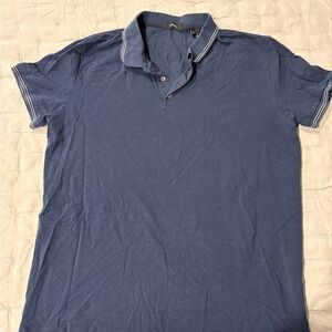 Theory Navy Polo Shirt with White Accents